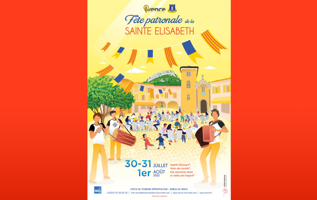 juliette-bedouet-graphiste-motiondesigner-freelance-Nice-Paris-affiche-illustrative-fete-patronale-Vence